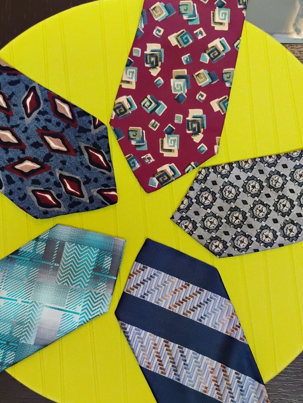 Men's Multi-Pattern Necktie Set (5pcs) - Blue, Teal, Burgundy, Gray
